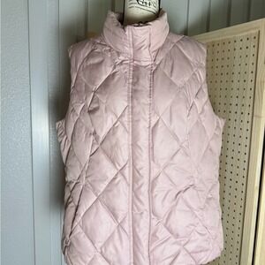 Eddie Bauer Premium Goose Down Quilted Vest – XXL – Soft Blush Pink, lightweight